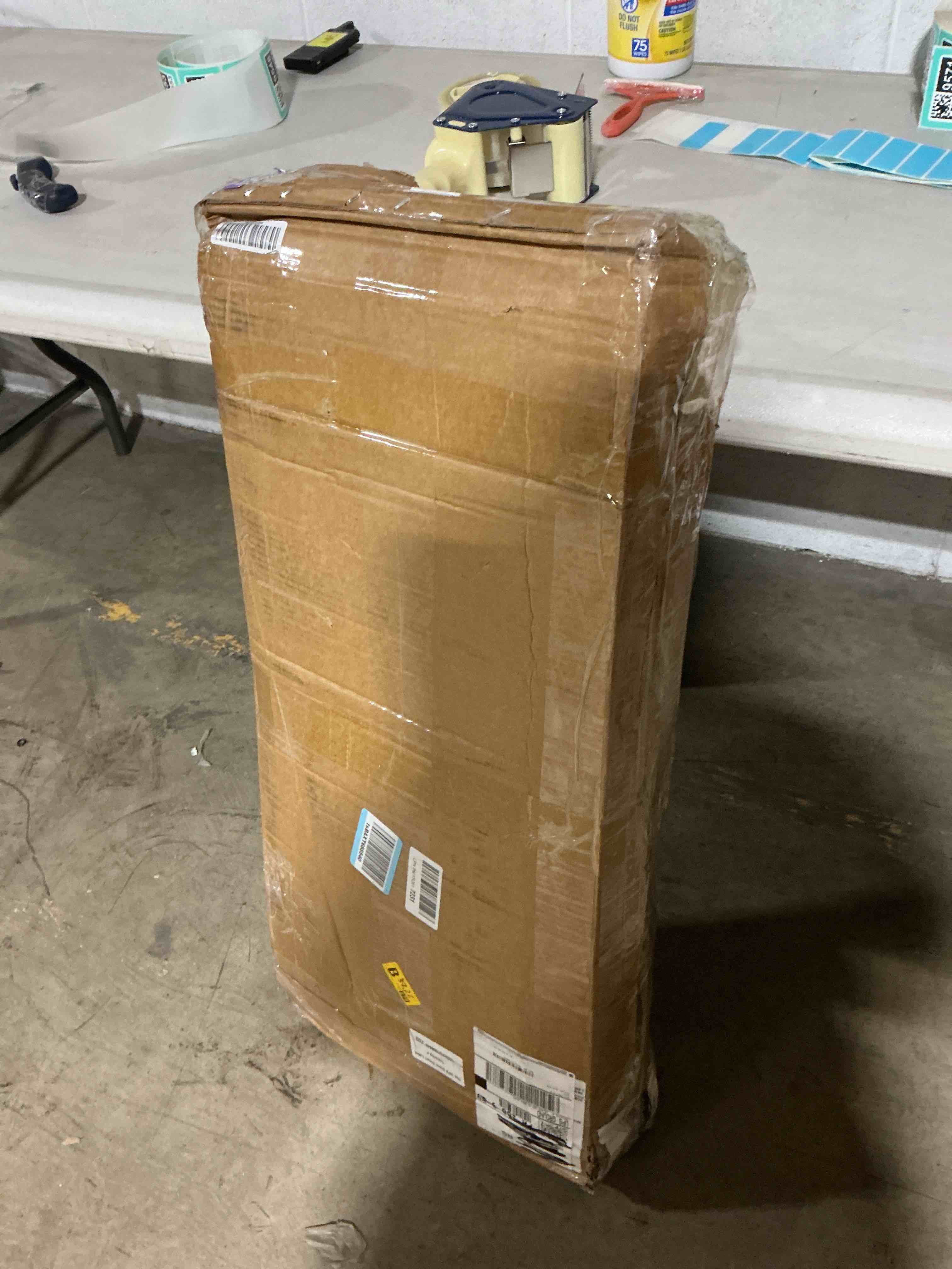 Condition photo showing Good Condition for truck cap & topper ladder rack, 440 lbs load capacity, heavy duty galvanized steel material, truck topper roof rack for ladders, lumber, kayaks, pipes(drilling required)