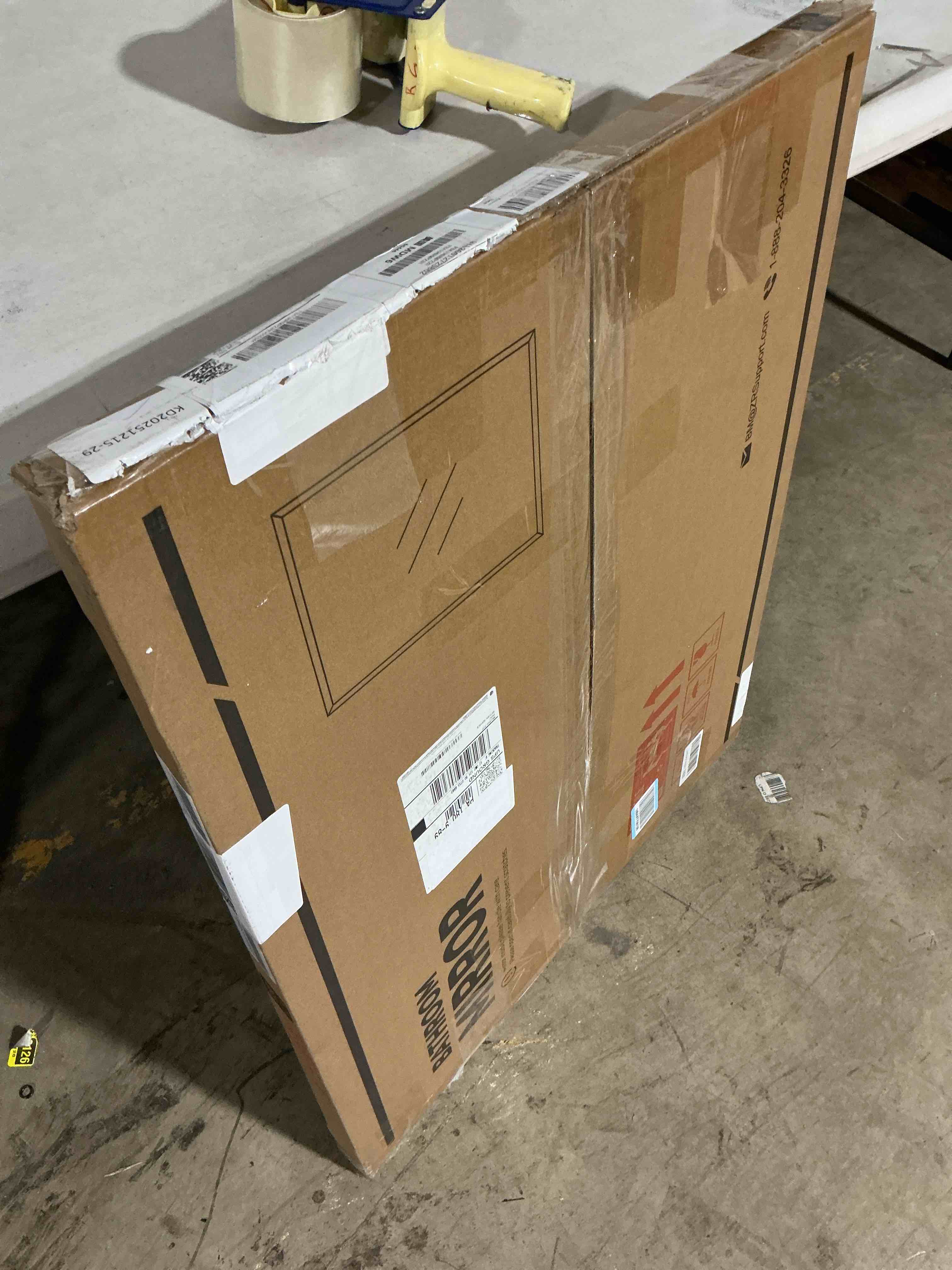 Condition photo showing New/Like New for tokeshimi 24x30 frameless bathroom mirror for over sink, tempered beveled wall mirror with 1" beveled edge, shatterproof rectangle mirrored for vanity, living room, entryway, restroom 30"l x 24"w rectangle-shaped