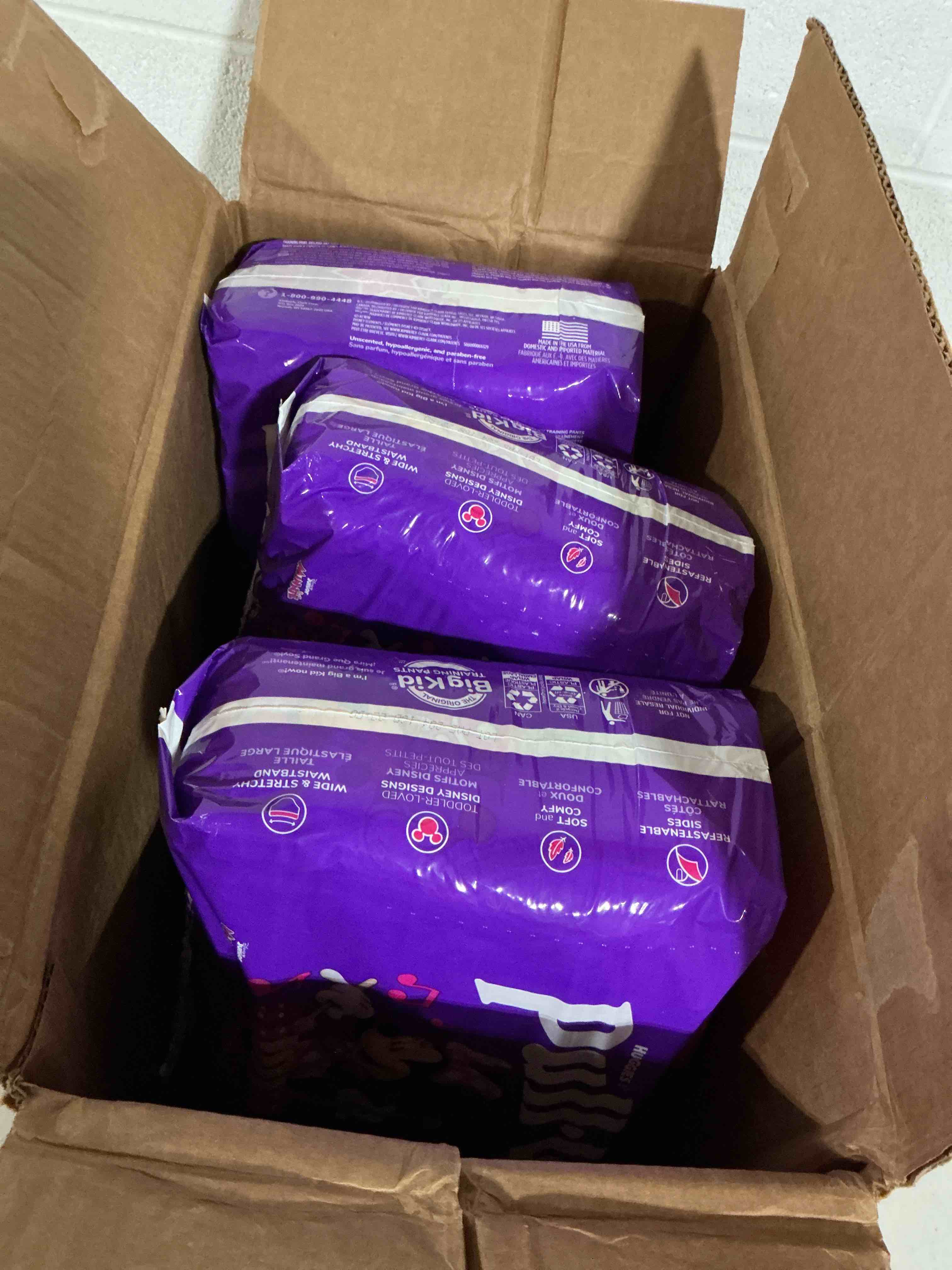 Condition photo showing Good Condition for pull-ups girls' potty training pants, size 2t-3t training underwear (16-34 lbs), 124 count (4 packs of 31) 2t-3t 124- incomplete- 93 diapers only