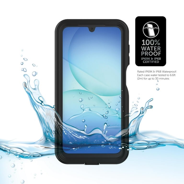 body glove waterproof tidal phone case for samsung galaxy a17 5g - black/clear