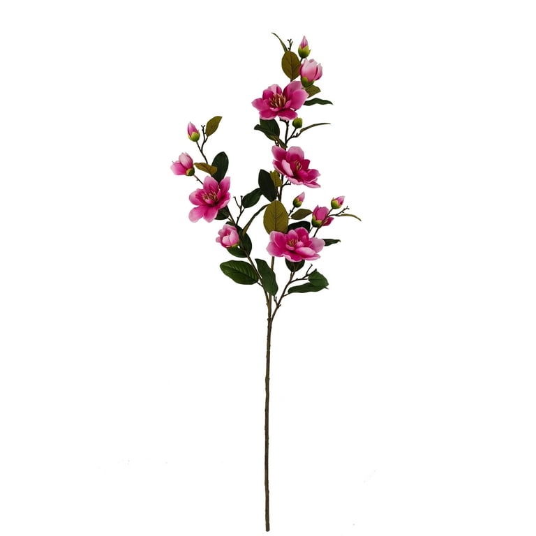 Mainstays 49 in Fuchsia Artificial Magnolia Branches, Set of 6, for indoor decorative use only