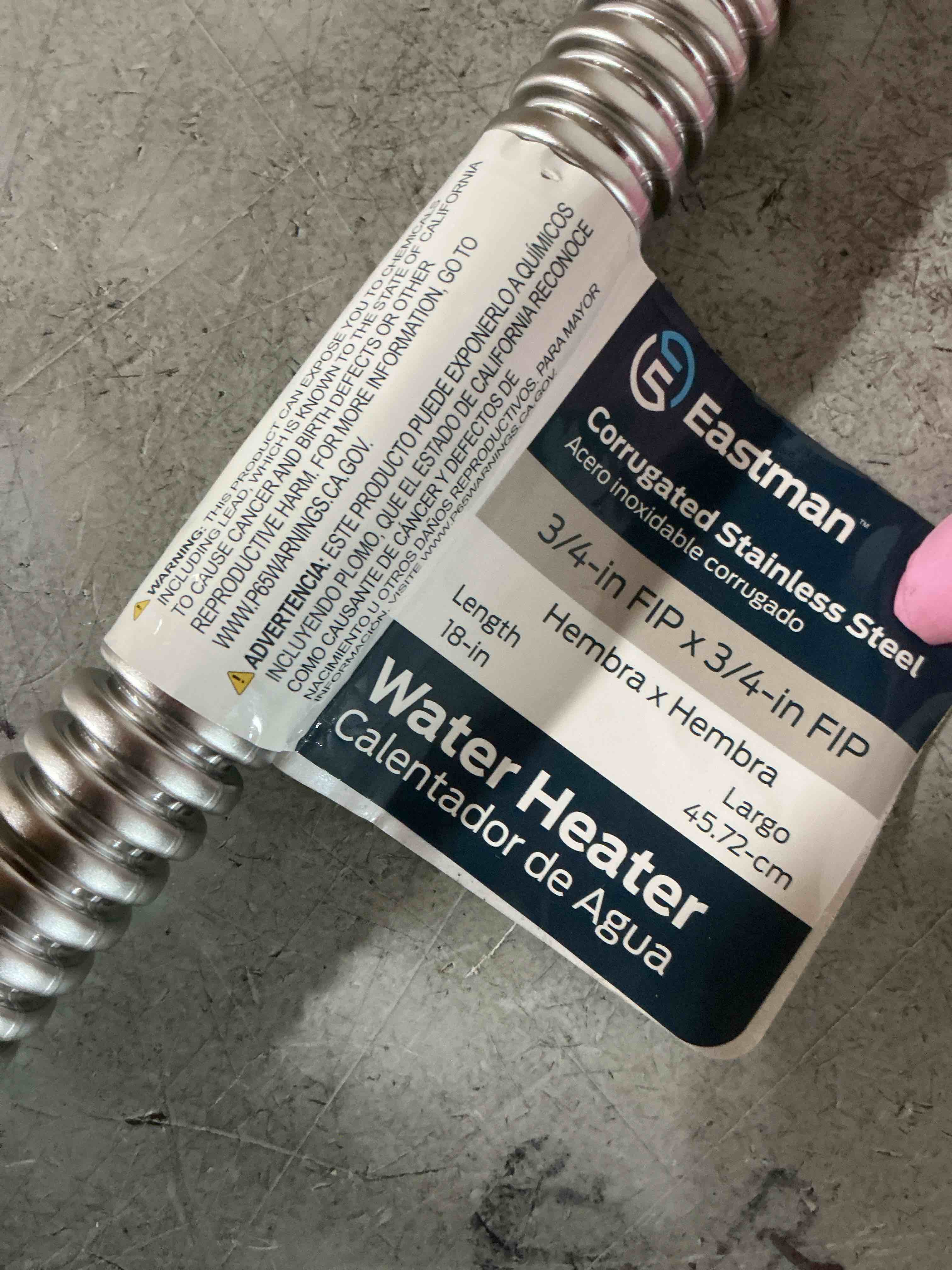 Condition photo showing Good Condition for everbilt 3/4" fip x 3/4" x 18" stainless steel corrugated water