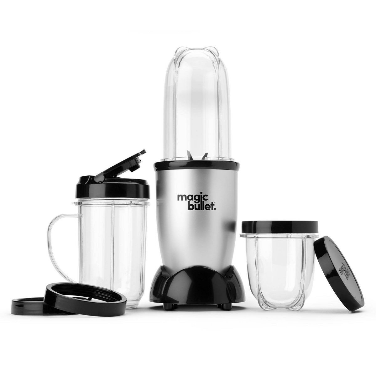 (INCOMPLETE)Magic Bullet Personal Blender Set: Bullet Mixer for Smoothies, 250W, Stainless Steel Blades, Dishwasher-Safe Parts