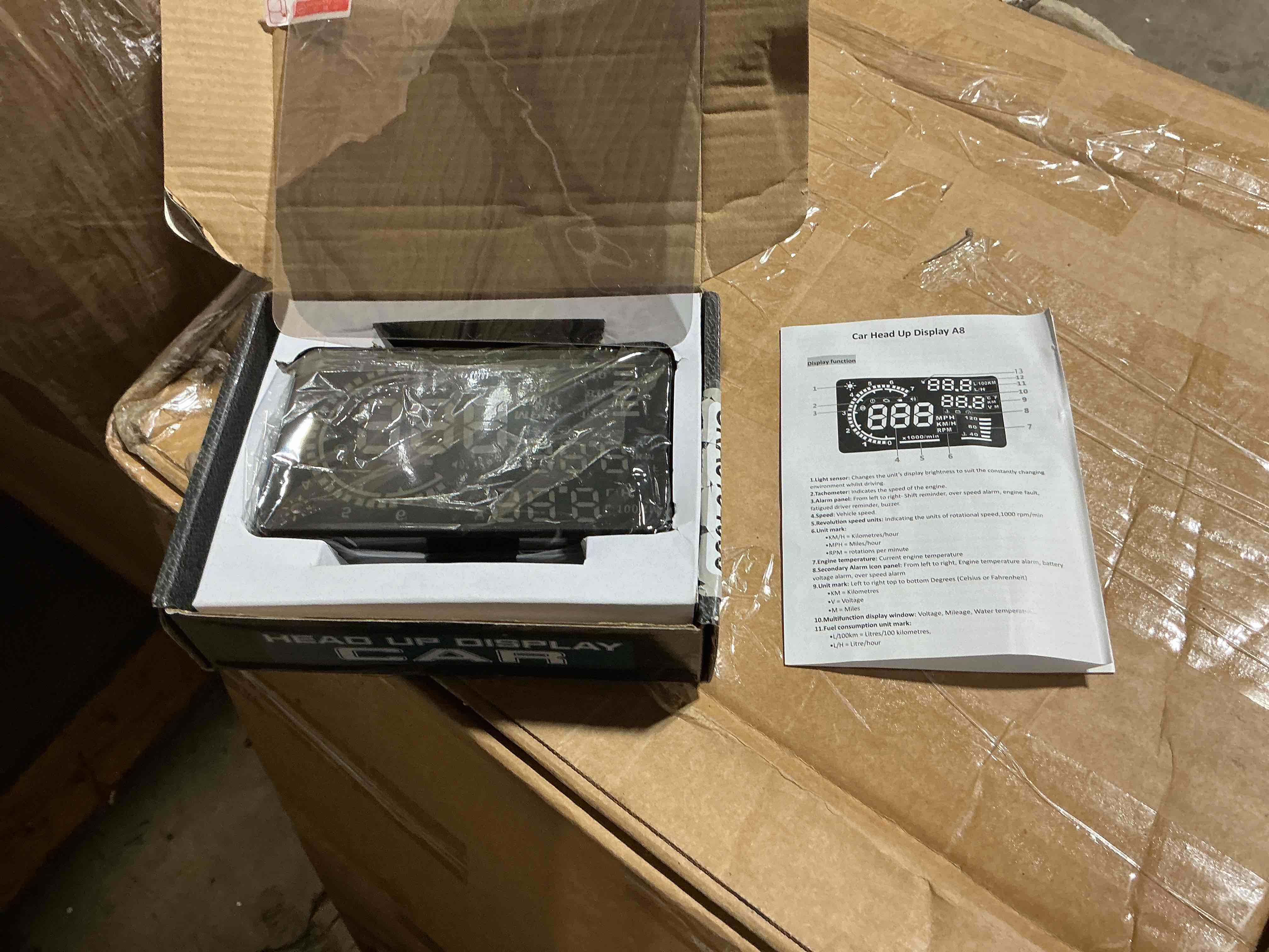 Condition photo showing Good Condition for windshield heads up display for car maimeimi obd2 digital speedometer with obdii/euobd interface hud car speedometer mph with water temperature, trip, rpm, alarms for obdii/eobd sedan cars (2008+)