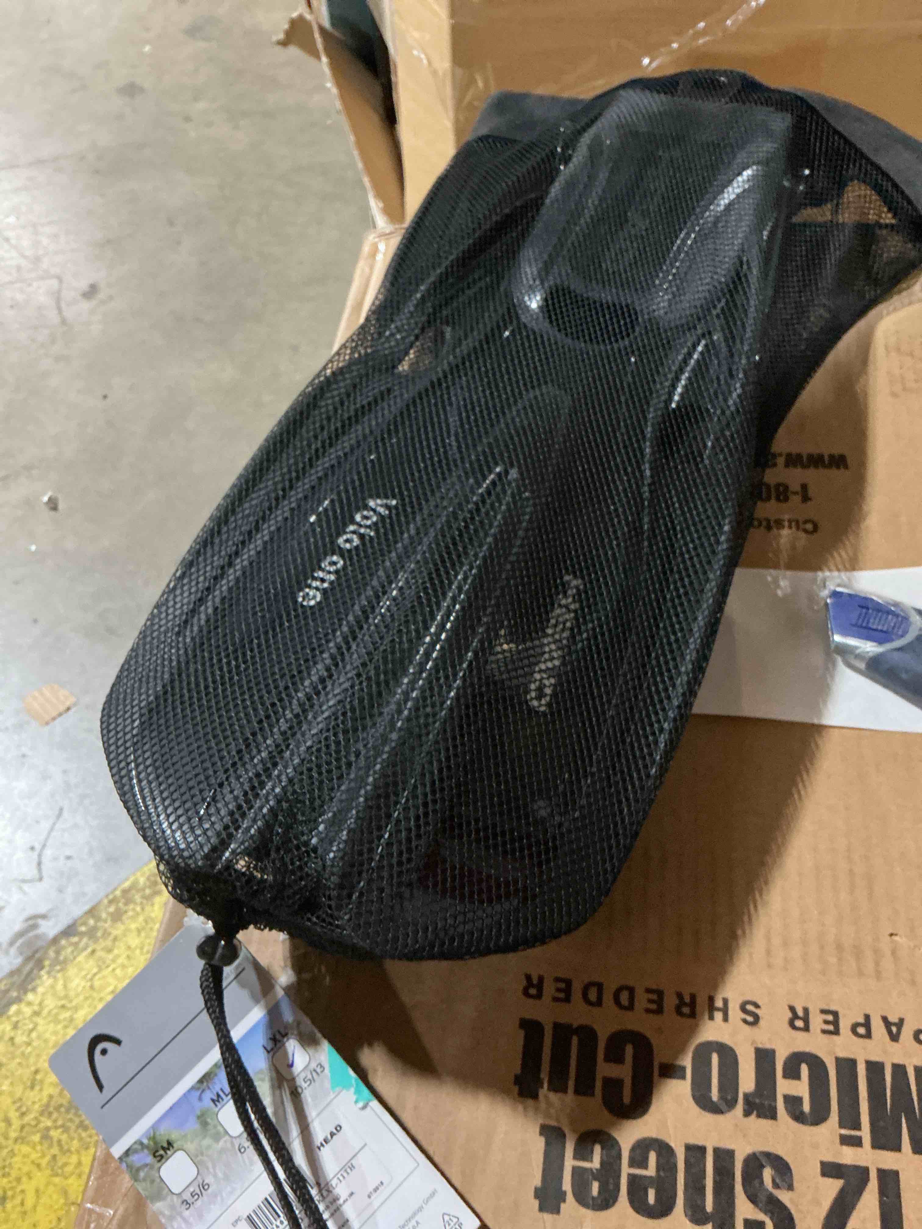 Condition photo showing Brand New for head volo one black swimming snorkeling diving scuba fins w/ mesh bag set, l/xl