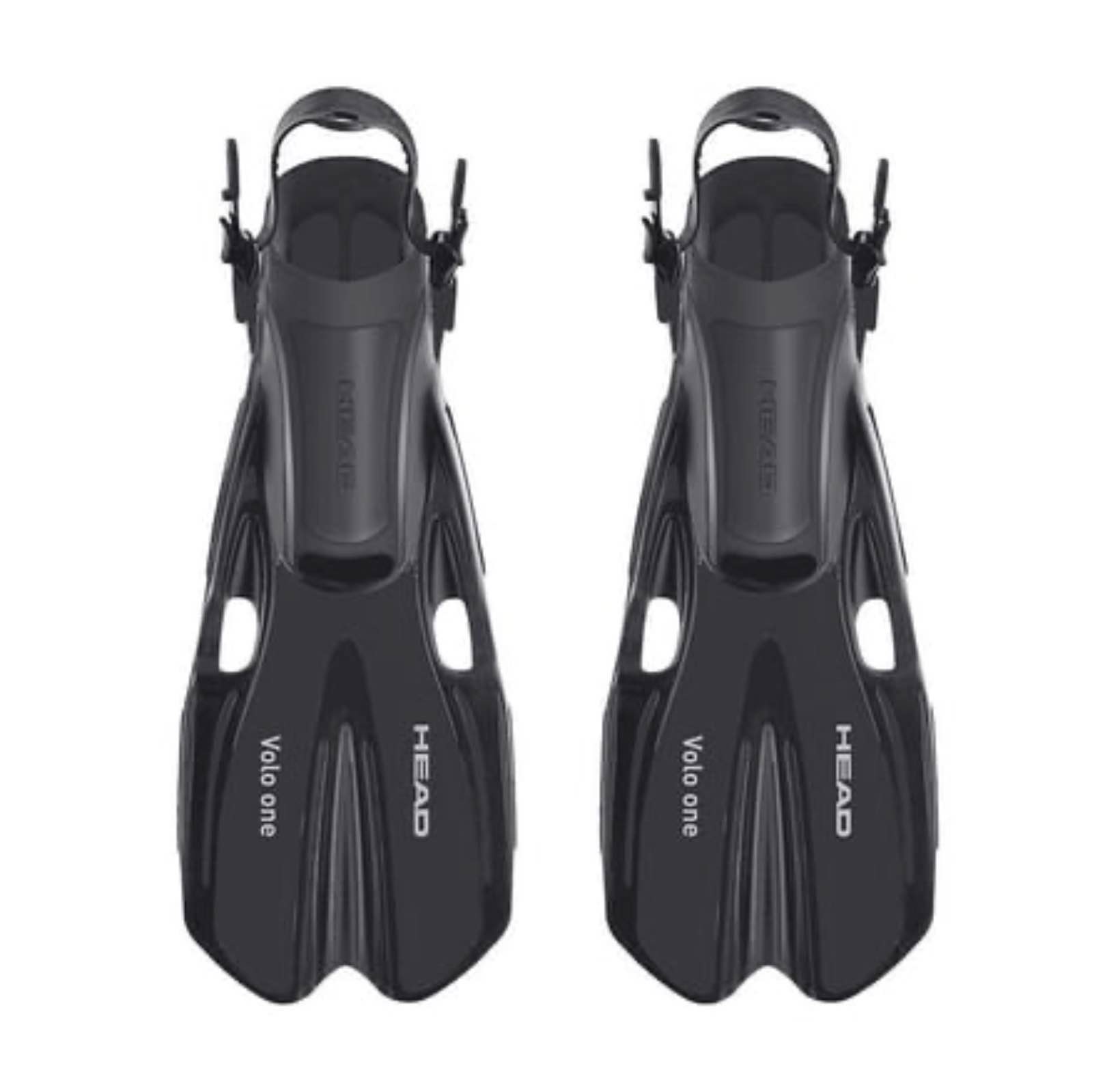 head volo one black swimming snorkeling diving scuba fins w/ mesh bag set, l/xl