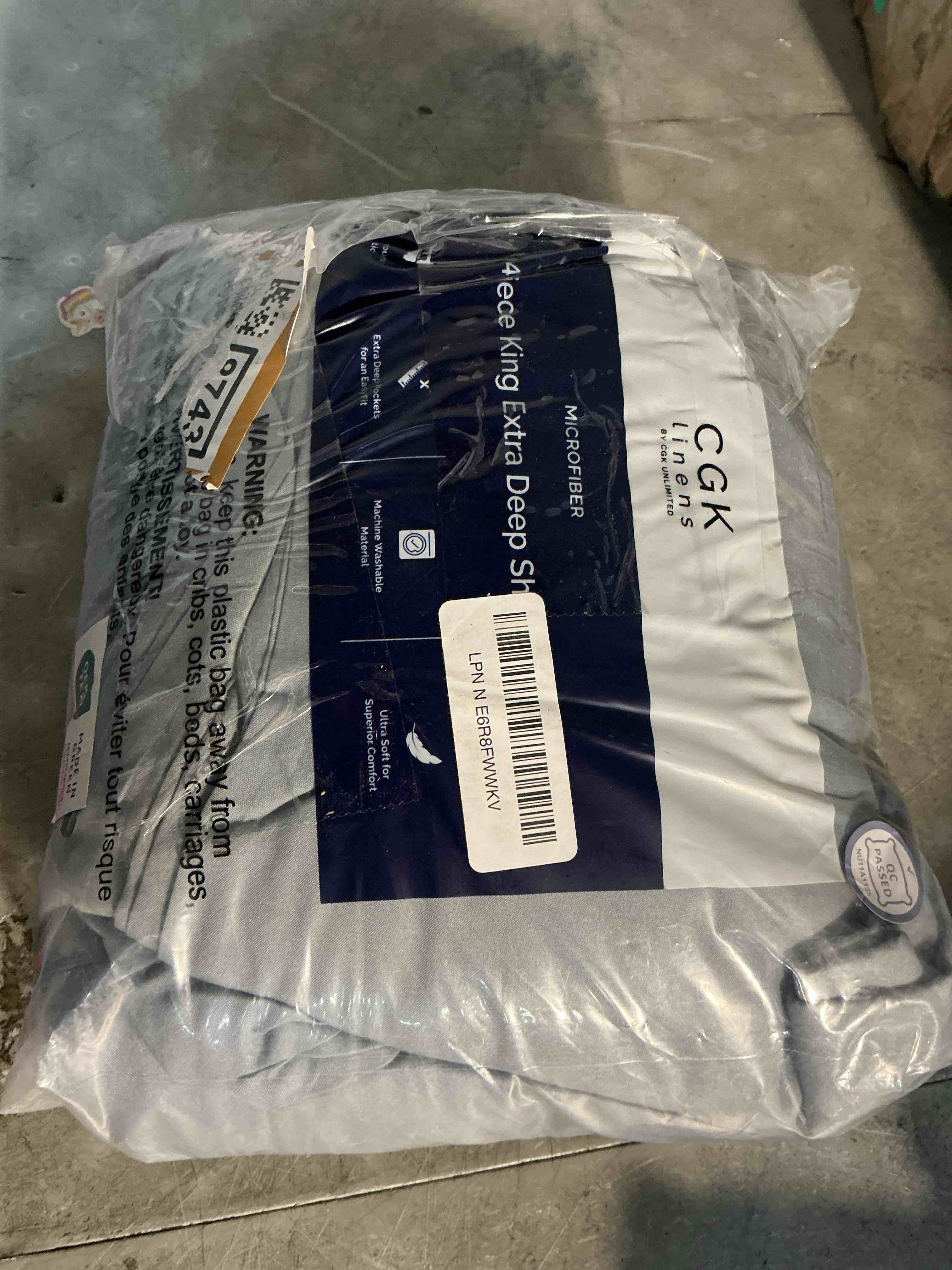 Condition photo showing Good Condition for extra deep king sheet set - 4 piece breathable & cooling bed sheets - easily fits 18 to 24 inch mattress - ultra soft, wrinkle & fade free with extra deep pockets - hotel luxury bedding - steel blue 05 - steel blue king