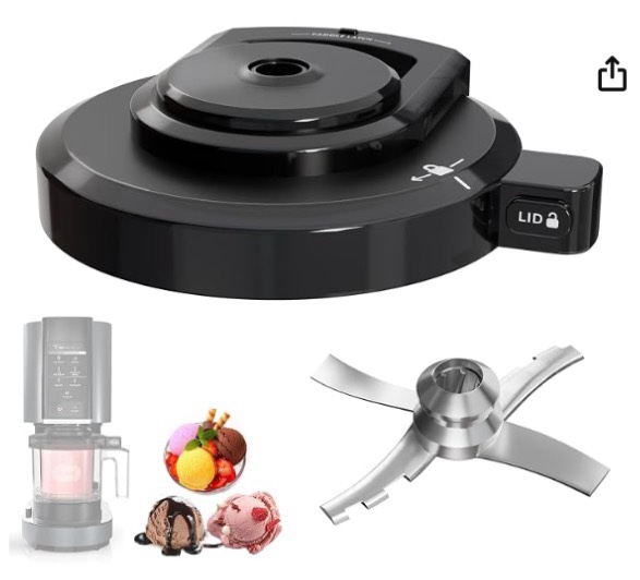 outer bowl lid with paddle for ninja nc301 ice cream maker, reusable creami lid replacement with blade, creami replacement parts compatible with nc299amz/nc301/nc300/nc201/nc101 series