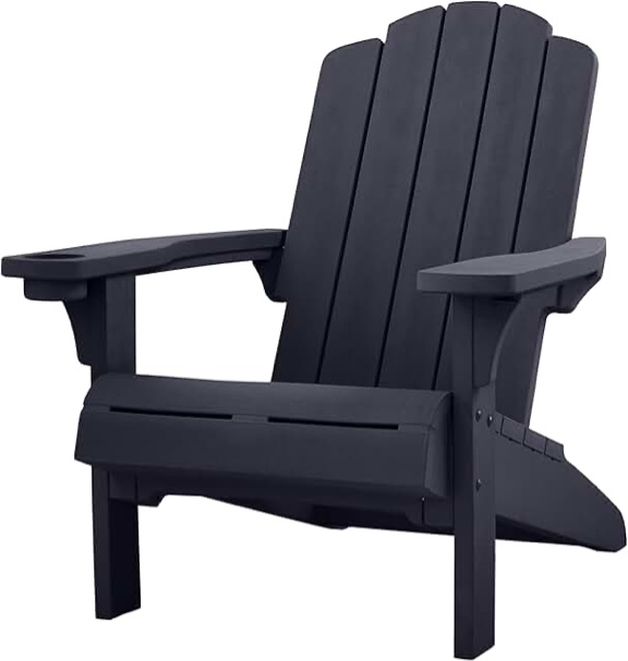 keter everest adirondack chair with integrated cupholder black 