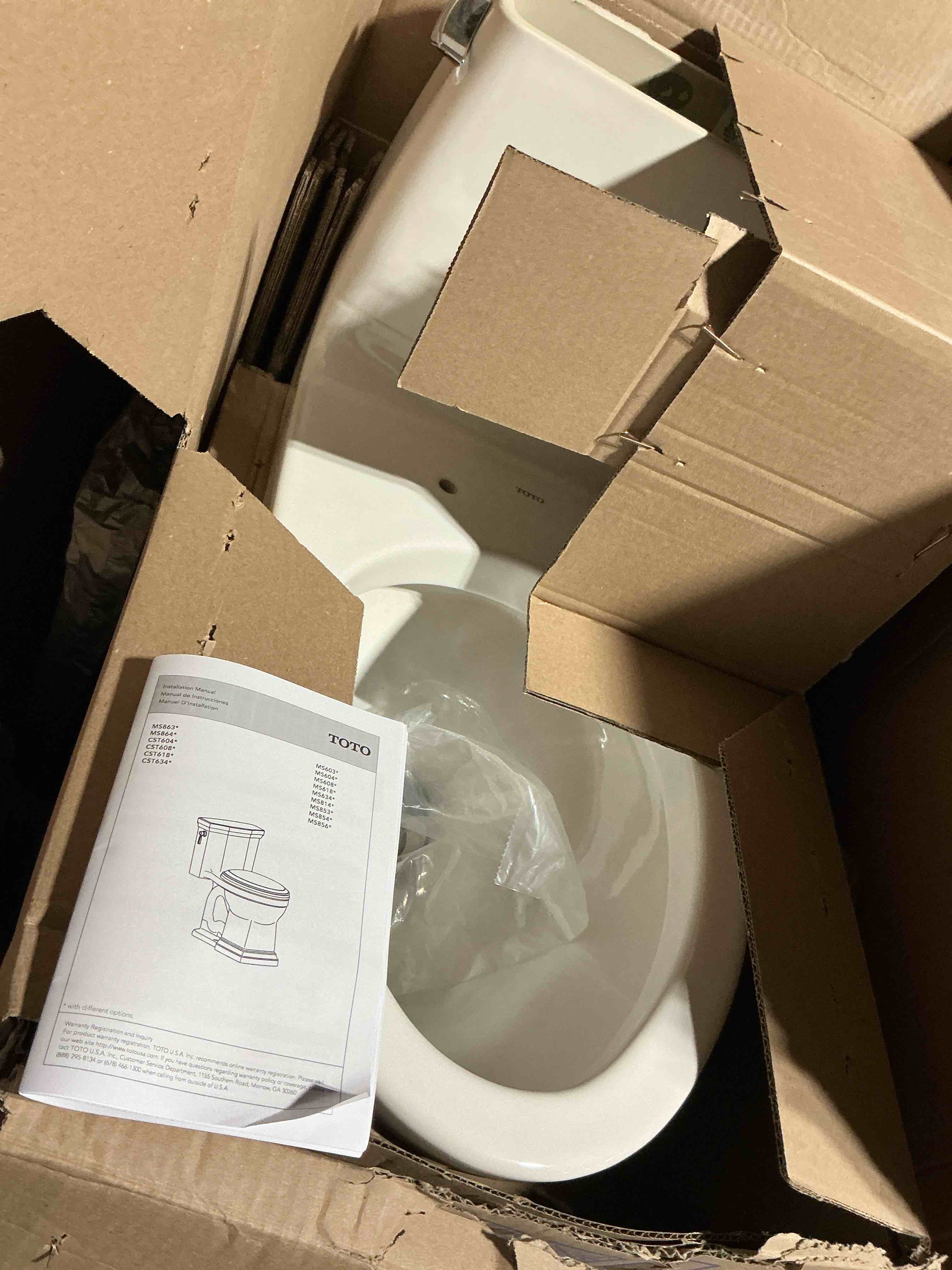 Condition photo showing Good Condition for (no, bring the toilet seat included) toto ms854114sl#01 ultra max one-piece elongated 1.6 gpf ada compliant toilet, cotton white