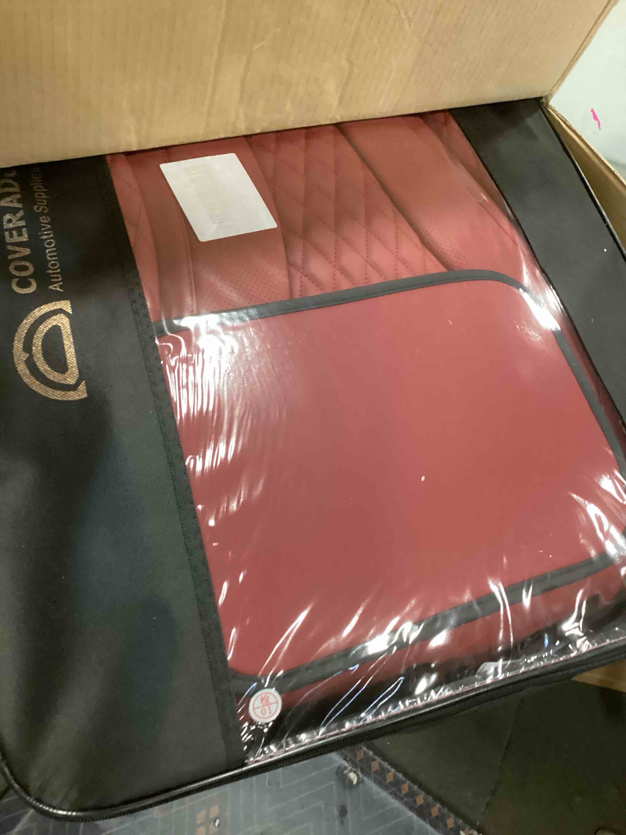 Coverado Seat Covers, Car Seat Covers Full Set, Red Car Seat Cover, Car Seat Covers Front Seats Back Seat Cover, Waterproof Car Seat Cushion,Leather Seat Cover Seat Protector Universal Fit Most Cars