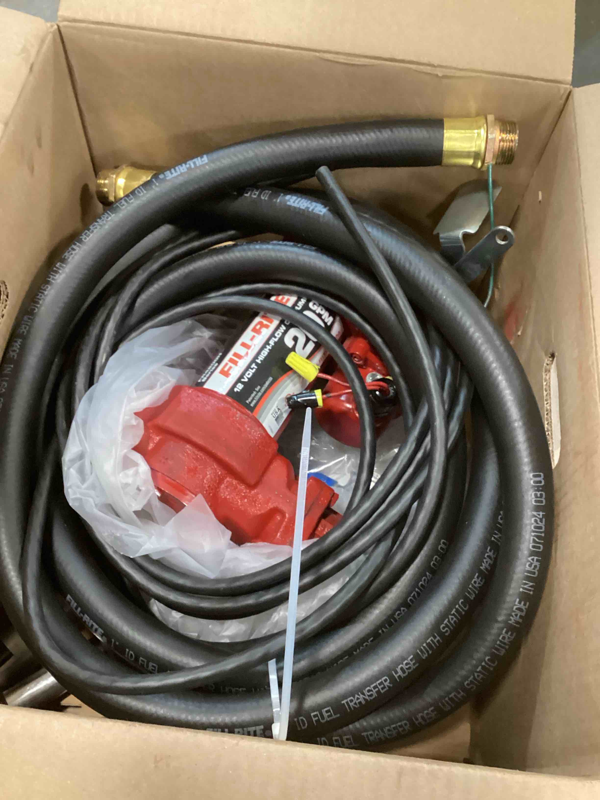 Condition photo showing Good Condition for fill-rite fr4210h 12v 20 gpm fuel transfer pump with discharge hose & manual nozzle | gasoline, diesel, kerosene, ethanol & methanol blends & biodiesel