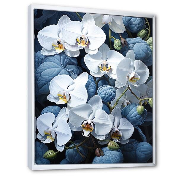White And Blue Pansies Elegance Overall Size: 32" H x 24" W x 1" D, Format: Wrapped Canvas