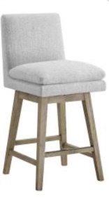 Bethea Upholstered Swivel Counter Stool Upholstery: Gray Heathered