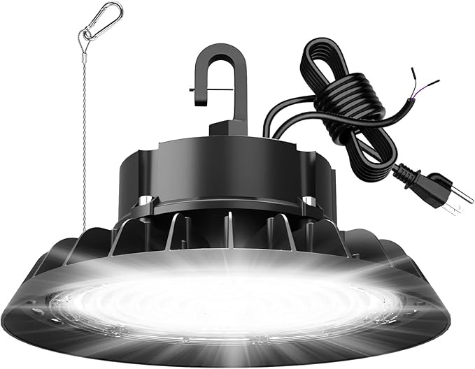 Qmix 240W High Bay LED Light,   Lumens 5000K Daylight UFO High Bay Shop Light, Equivalent to 600W MH/HPS, DLC ETL Listed IP65 Waterproof Commercial Bay Lighting