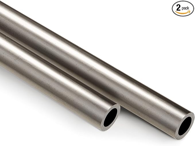 Gisafai 2 Pcs Cold Rolled Steel Tube Metal Seamless Round Tubing for Industries Automotive Applications, Strong and Durable (7/8" Od, 0.64" Id, 0.12" Wall, 36" Length)