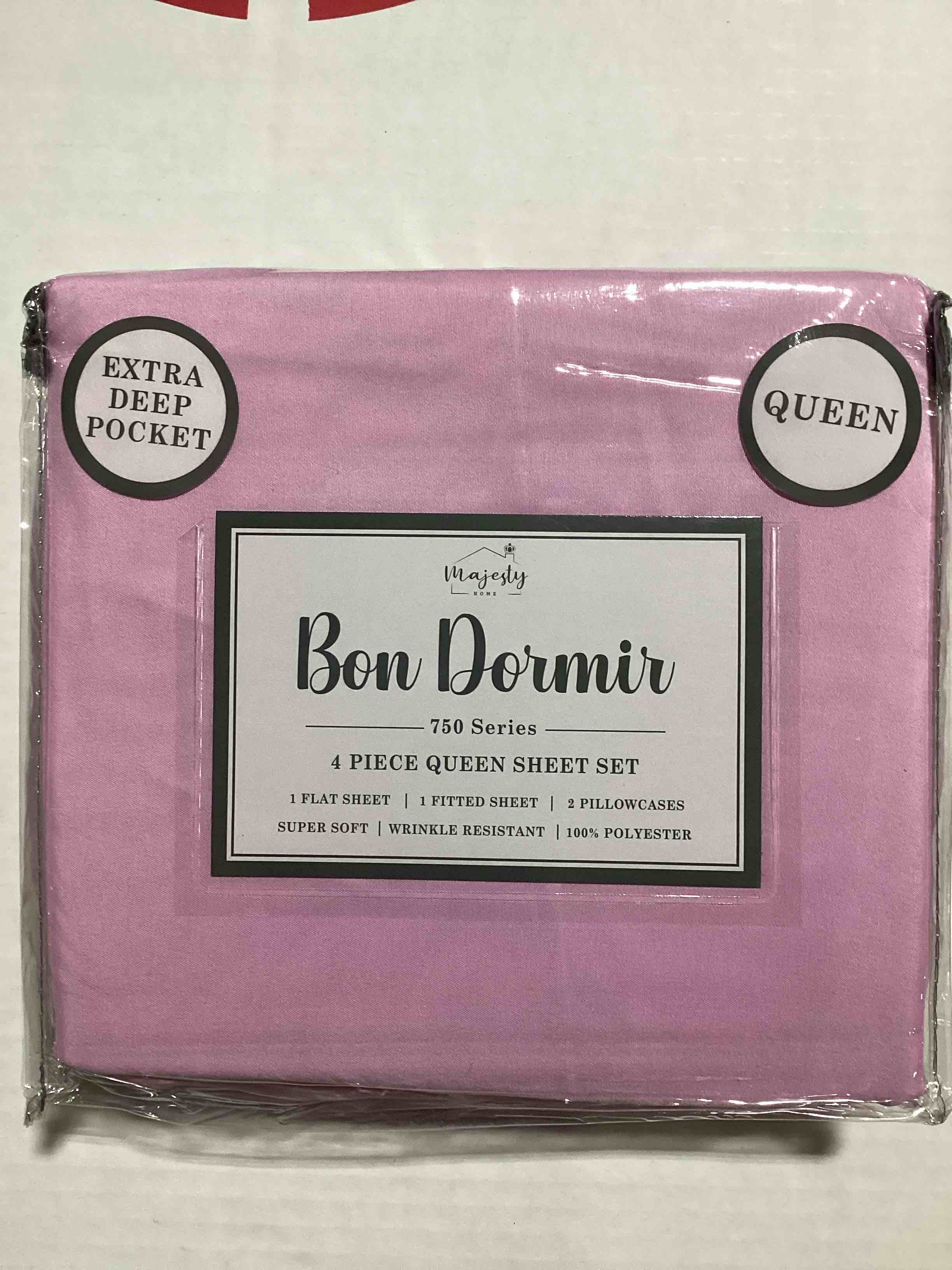 Bon Dormir 750 series 4 piece queen sheet set includes one flat sheet one fitted sheet two pillowcases