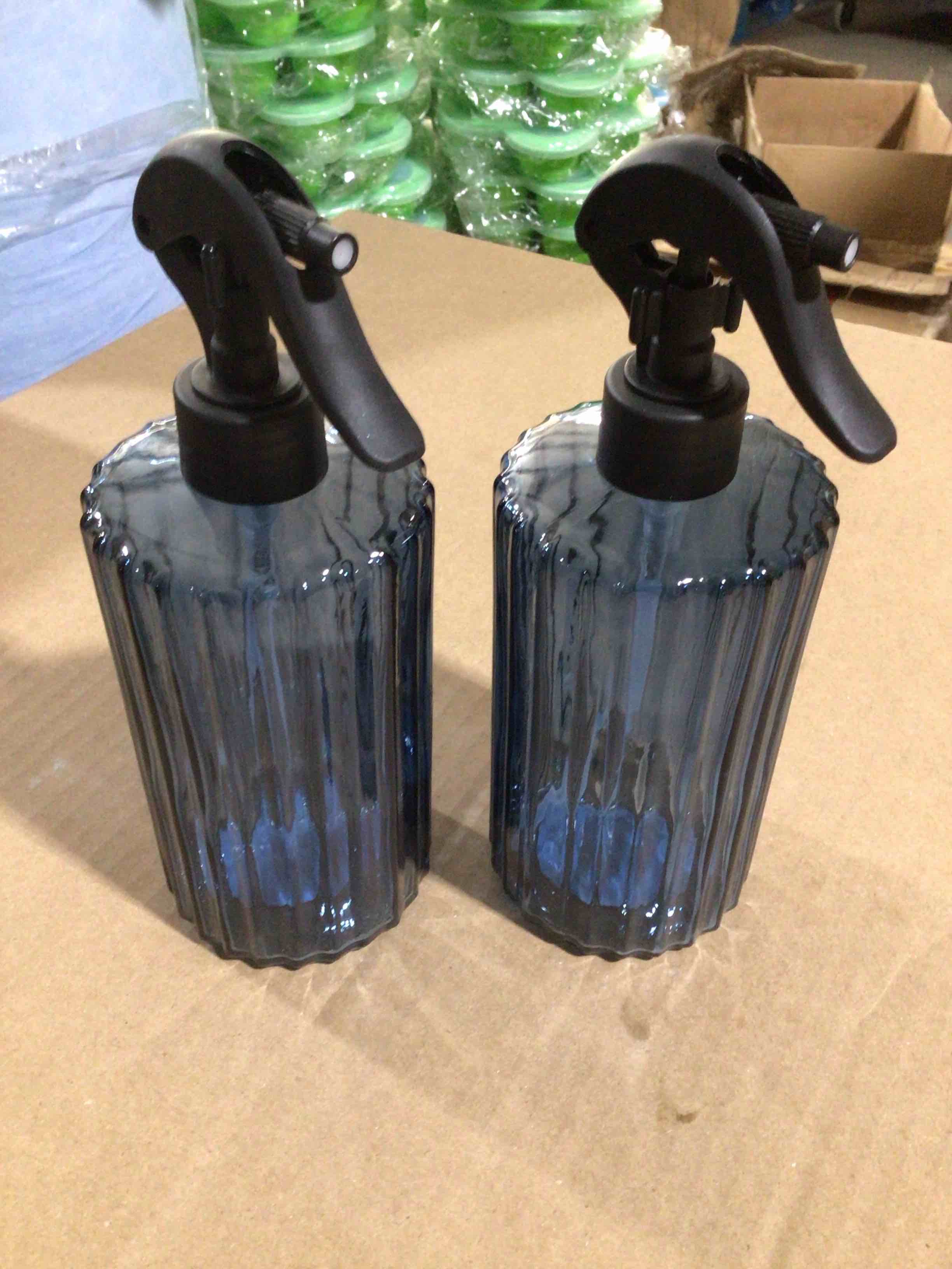 Set of Blue Glass Pump Jars 