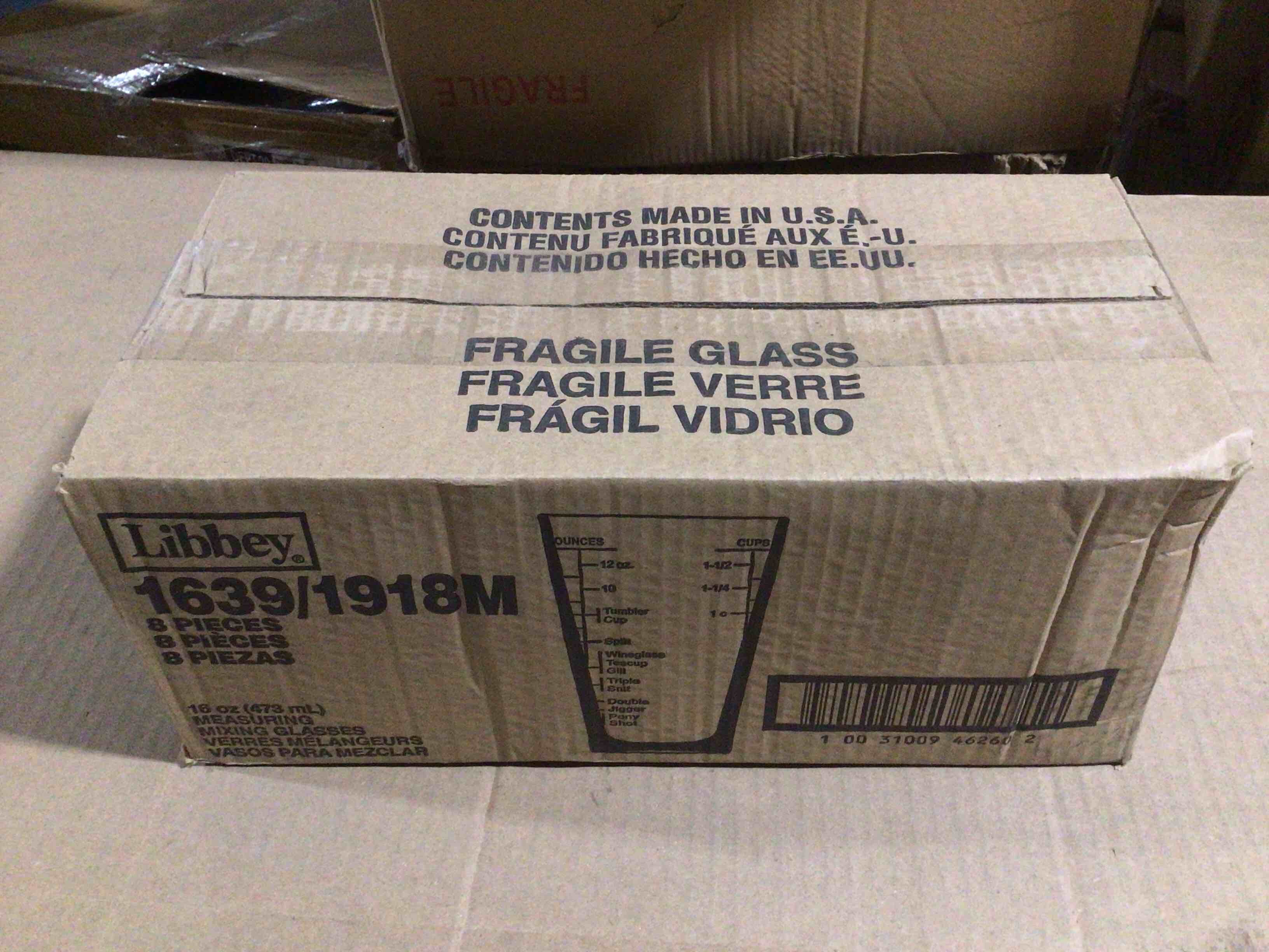 Case of 8 Libbey 16 Ounce Measuring/Mixing Glasses 