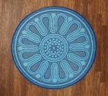 Barbara king 6’ indoor/outdoor round patio patio mat; grey