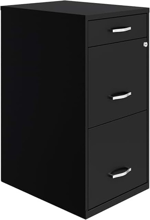 Space Solutions 3 Drawer Letter Width Vertical File Cabinet with Pencil Drawer  Black