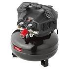 hyper tough 6 gallon oil free pancake air compressor  150 psi  black