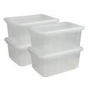 4 PK Member's Mark 60 Quart Clear Storage Tote, 17.2" D x 25.7" W x 12.0" H,  4 pack