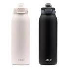 Ello Pop & Fill - Stainless Steel Water Bottle with QuickFill Technology - Dunes/Charcoal
