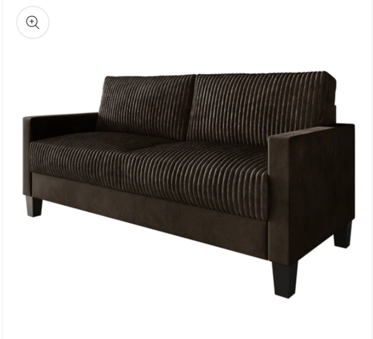 CraftPorch Corduroy Mid-Century Modern Velvet Upholstered Loveseat & Sofa Set