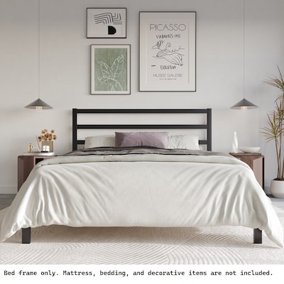 ChaletPosh Full Black Metal Platform Bed