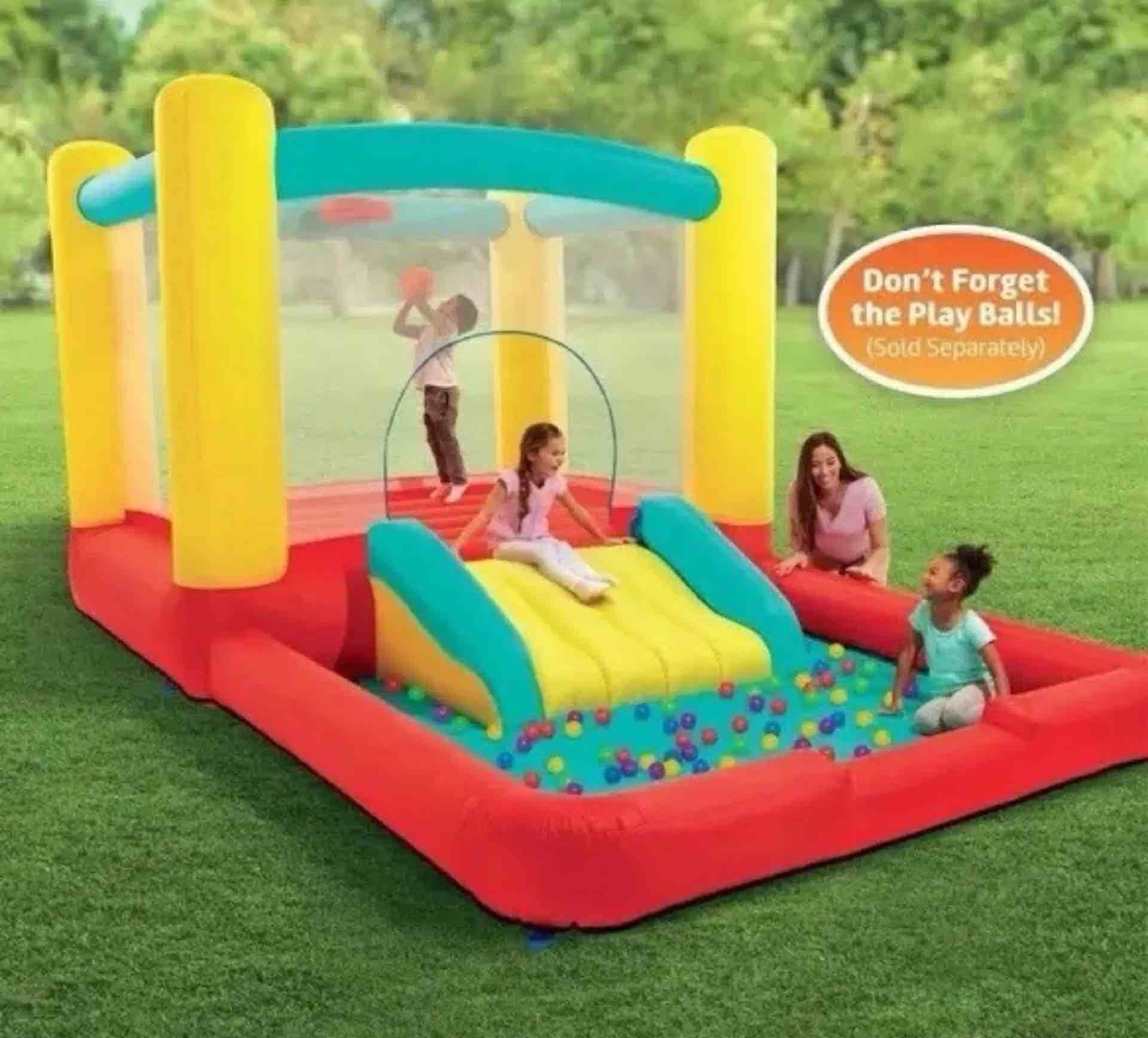 Play Day Jump N Away Kids Bouncer with Blower Included
