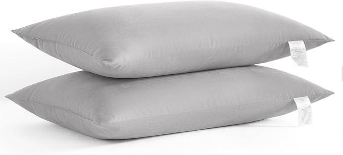 NTBAY Down Alternative Bed Pillows, Queen Size Set of 3, Machine Washable Soft Pillow for Back, Stomach or Side Sleepers, Soft Hotel Collection Pillows for Sleeping, Light Grey