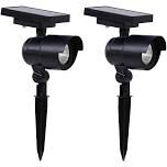 Member's Mark 2-Piece LED Solar Spot Lights - Matte Black