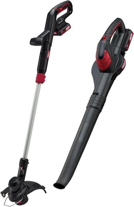 Hyper Tough 20V Max Cordless Combo Kit  10-Inch String Trimmer & 130Mph Sweeper 2.0Ah Battery and Charger Included