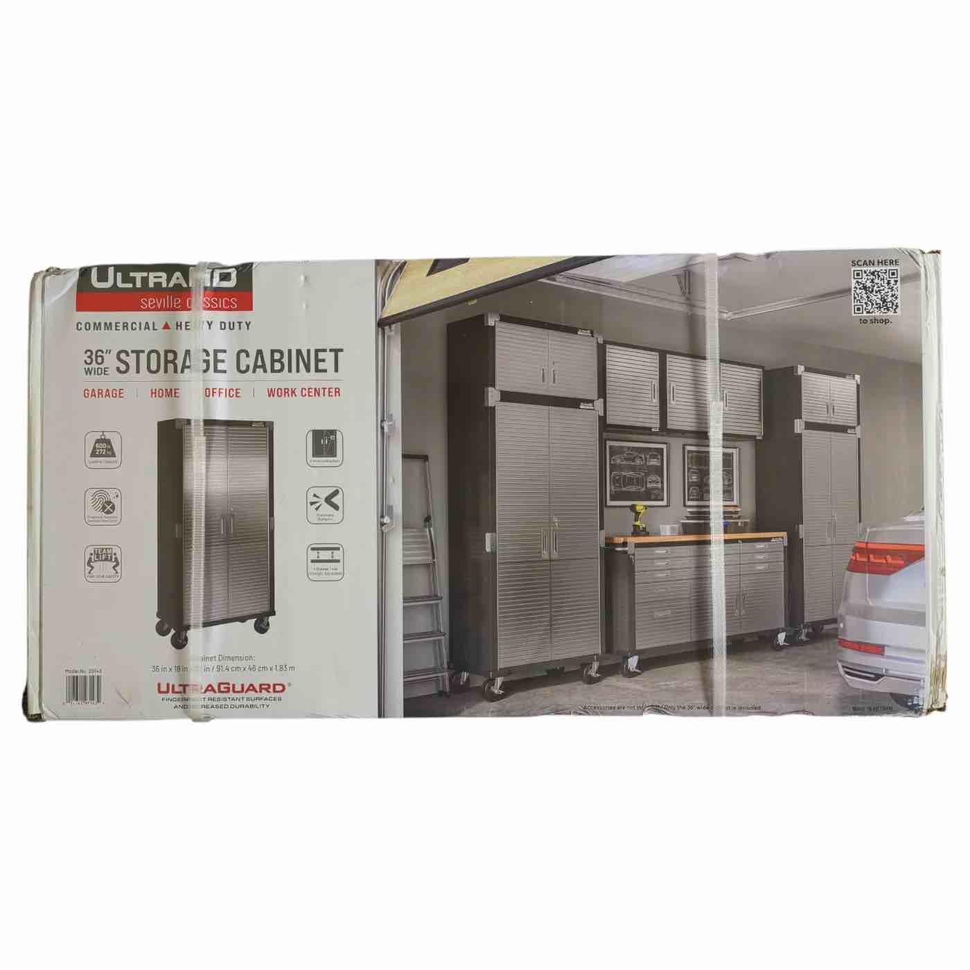 Seville Classics UltraHD Storage Cabinet, 36" W x 18" D x 72" H, 20143, Graphite