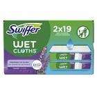 swiffer wet mopping cloths lavender 38 count 2 packs 19 pads each
