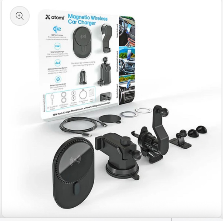 (incomplete) Atomi Qi2 Wireless Car Charging Kit, Three Mounting Options