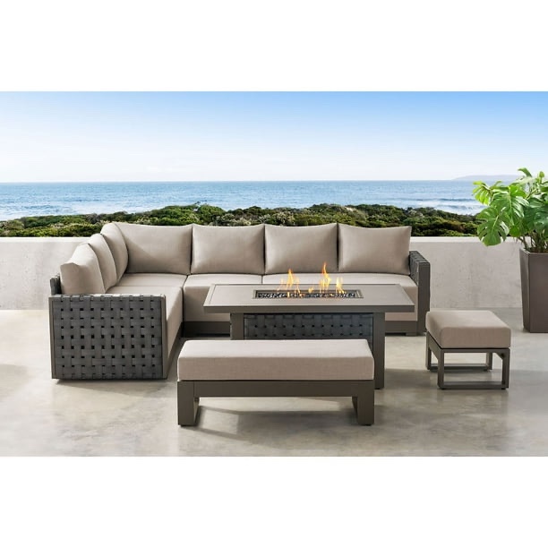 (incomplete) Member’s Mark Brenton Sectional Set with Sunbrella Fabric, 7pc