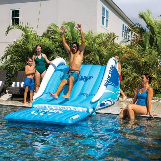 wow wave 2-person inflatable pool & lake slide
