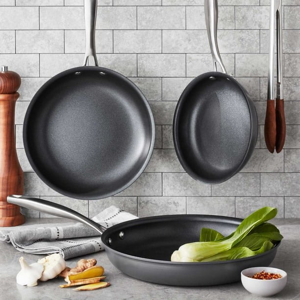 Member's Mark 3-Piece Hard Anodized Fry Pan Set