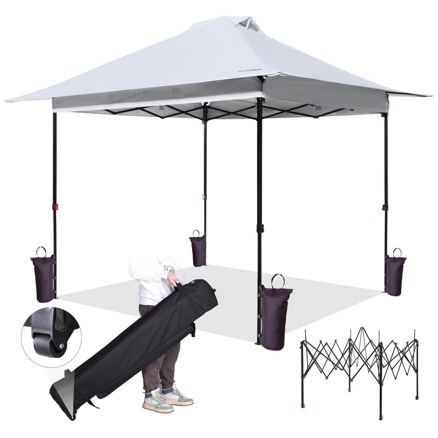 (similar) FUNDANGO 10x10ft Heavy-Duty Pop Up Outdoor Canopy Tent Sun Shelter Tent
