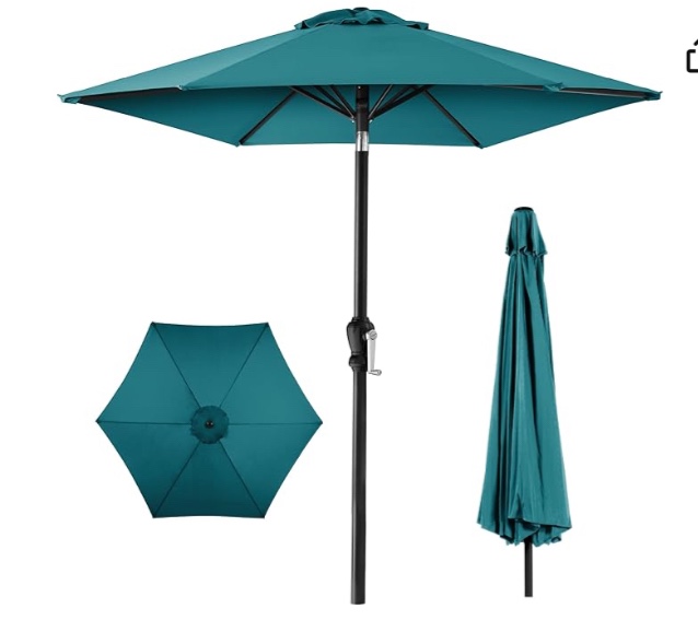 (incomplete) Best Choice Products 10ft Outdoor Steel Polyester Market Patio Umbrella w/Crank, Easy Push Button, Tilt, Table Compatible - Cerulean