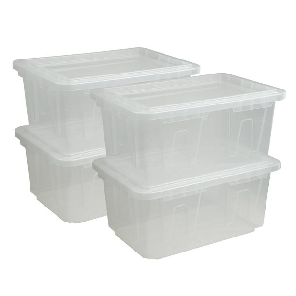 member's mark 60 quart clear storage tote, 17.2" d x 25.7" w x 12.0" h, 1 pack or 4 pack