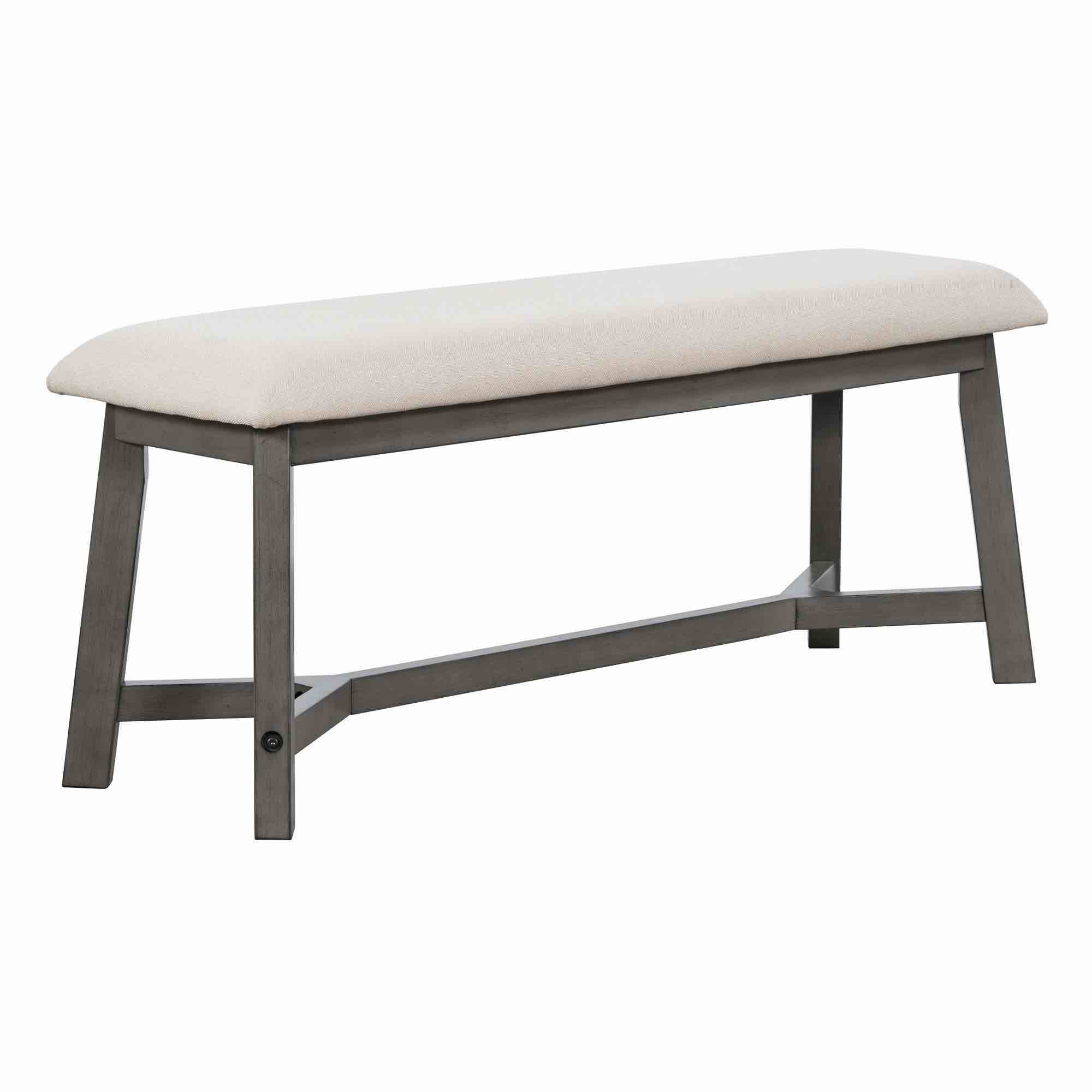  Retro Farmhouse Style Dining Set, Rectangular Table And 4 Upholstered Chairs With Rattan And Bench For Dining Room And Kitchen ((Only Bench)) 