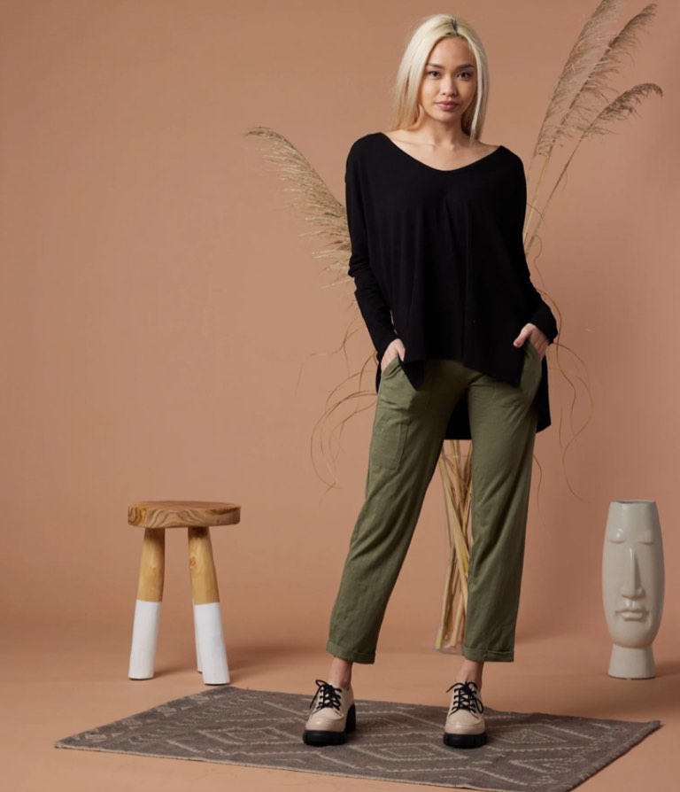 KNOWN SUPPLY Black Leilani Top, 1 EA (Small)