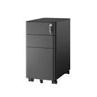 3-Drawer Black Metal 