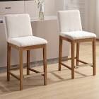 Alayha Upholstered 26'' Counter Bar Stools with Solid Wood Frame Set of 2