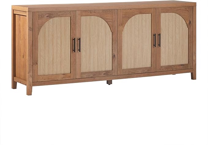 Walker Edison WESAS11704EO1 30 x 15.75 x 70 in. Sasha Modern Reeded Sideboard&#44; English Oak