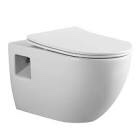 Fine Fixtures Surge Wall Hung White Toilet with Universal In-Wall Tank Carrier and Push Plate