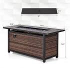 Argyri 56" Outdoor Rectangular Rattan Propane Gas Fire Pit Table for Outside Patio